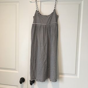 J.Crew Navy/White Striped Spaghetti Strap Dress M
